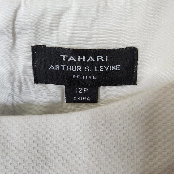 Tahari Womens Sheath Dress Size 12P Petites Black White Sleeveless Career Lined - Picture 5 of 8
